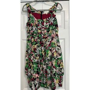 Moulinette Soeurs Anthropologie Floral Silk Tiered‎ Ruffle Dress Size 4